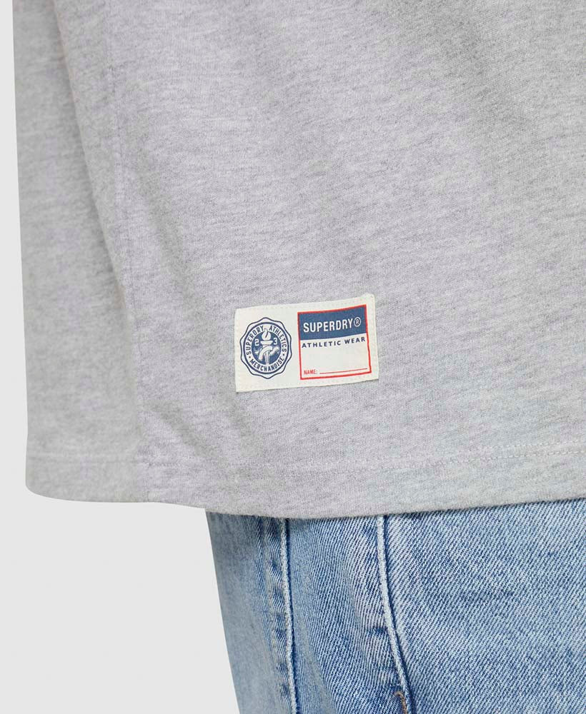 Vintage Varsity Embroidery T Shirt | Grey Marle